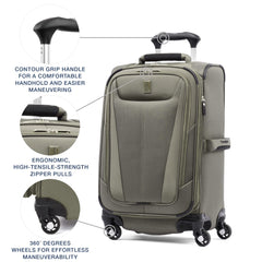 Travelpro Maxlite 5 Softside Expandable Luggage with 4 Spinner Wheels, Lightweight Suitcase, Men and Women Slate Green Carry On 21 Inch U14