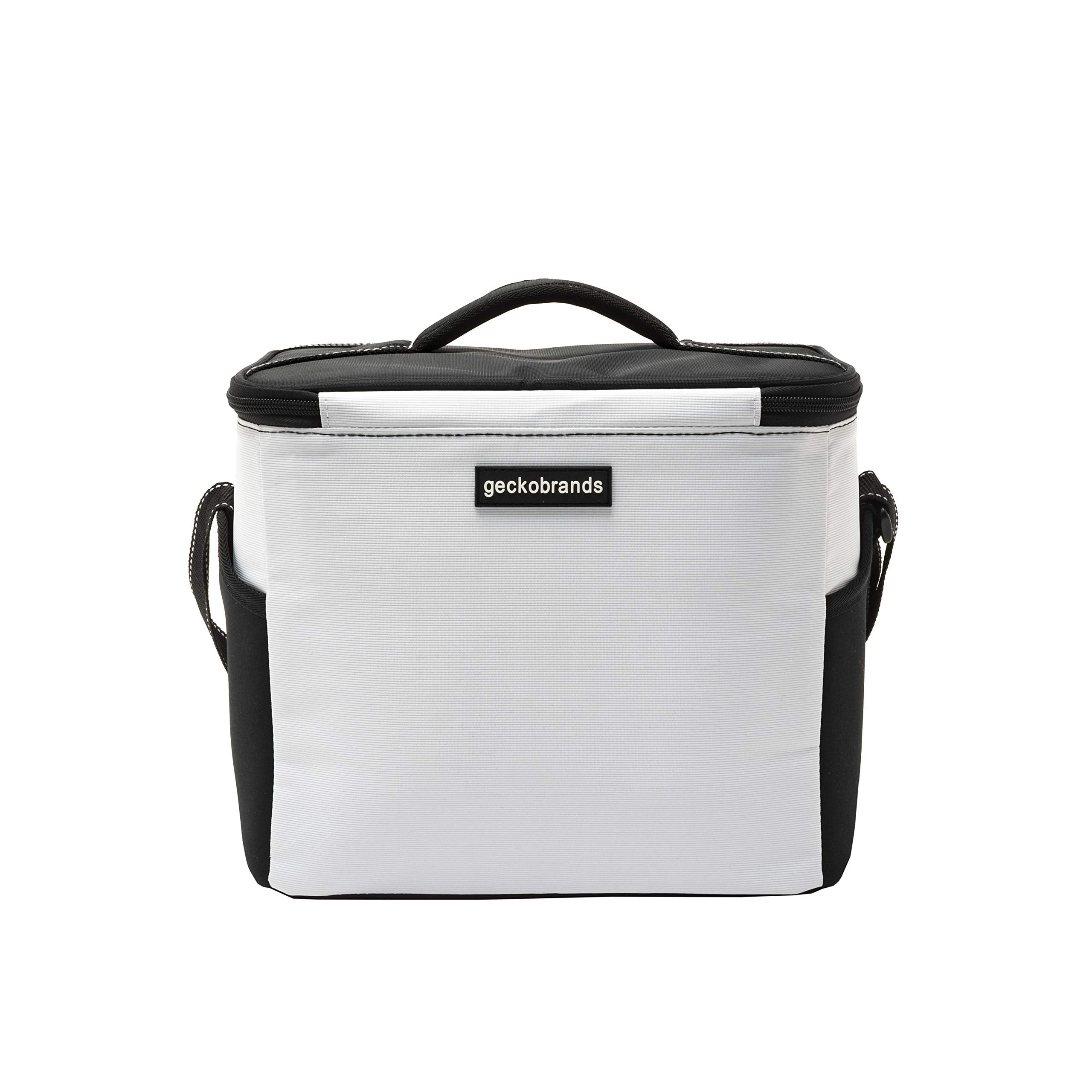 Geckobrands Medium 11 bottle / 12 Can Cooler with Removable Hard Liner ( White/Black , One Size ) White/Black One Size U2