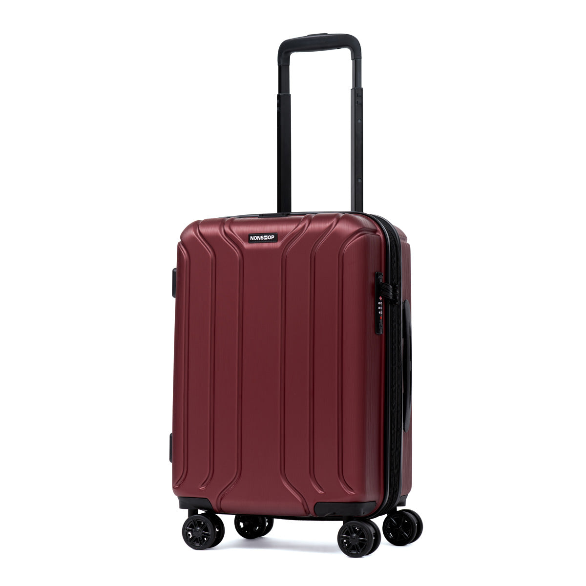 NONSTOP NEW YORK Luggage Expandable Spinner Wheels hard side shell Travel Suitcase Lightweight, TSA Lock, Double USB Port ( Burgundy , Checked-Large 28-Inch ) Burgundy Checked Large 28 Inch U41