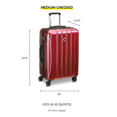DELSEY PARIS Helium Aero Hardside Expandable Luggage with Spinner Wheels ( Brushed Charcoal , Checked-Medium 24 Inch ) Brushed Charcoal Checked Medium 24 Inch U4