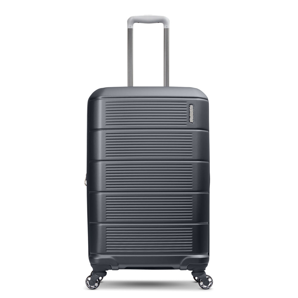 American Tourister Stratum 2.0 Hardside Spinner Luggage Collection ( Charcoal , 24-Inch Checked-Medium ) Charcoal 24 Inch Checked Medium U5
