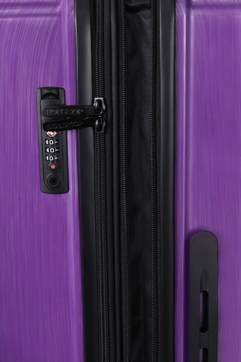 NONSTOP New York Elite Luggage Expandable Lightweight Spinner Wheels hard side shell Travel Suitcase Set, TSA Lock, Double USB Port, 3 packing cubes ( Purple , 3-piece Set (20/24/28) ) Purple 3 Piece Set 20 24 28 U1