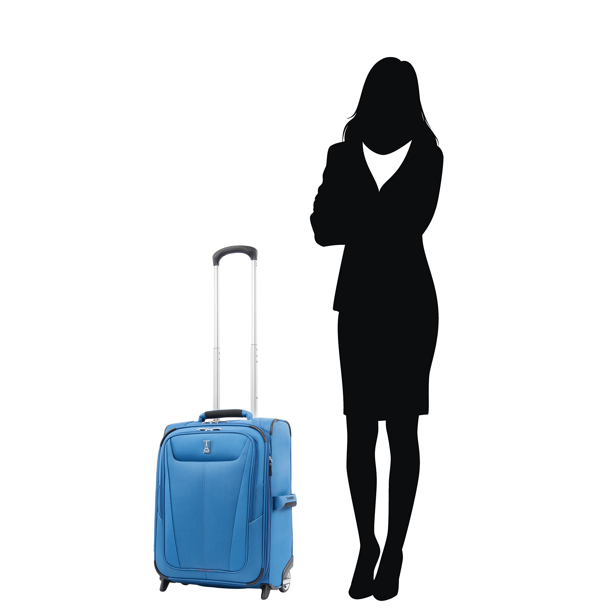 Travelpro Maxlite 5 Softside Expandable Upright 2 Wheel Luggage, Lightweight Suitcase, Men and Women Azure Blue Carry On 20 Inch U2