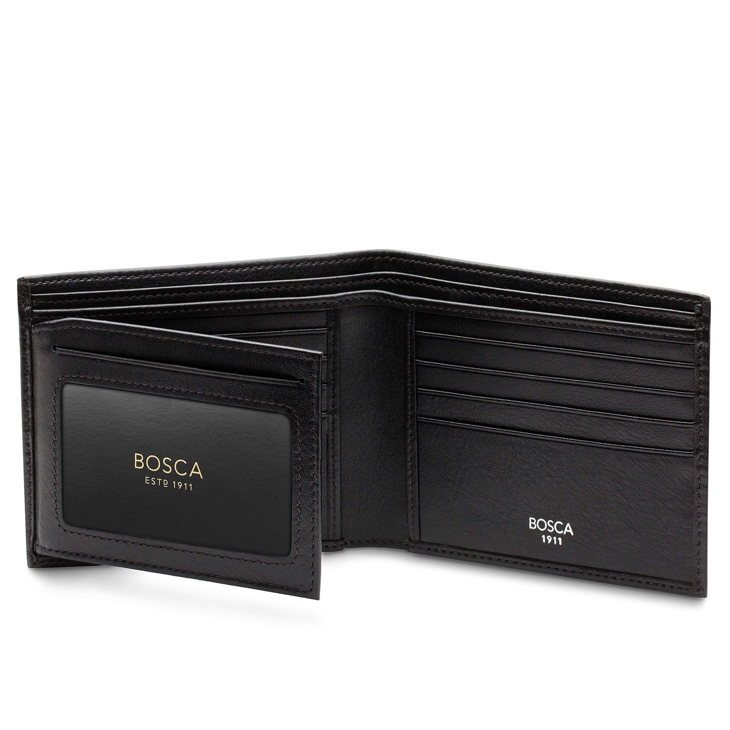 Bosca Nappa Vitello Collection - Continental ID Wallet ( Black , One Size ) Black One Size U2