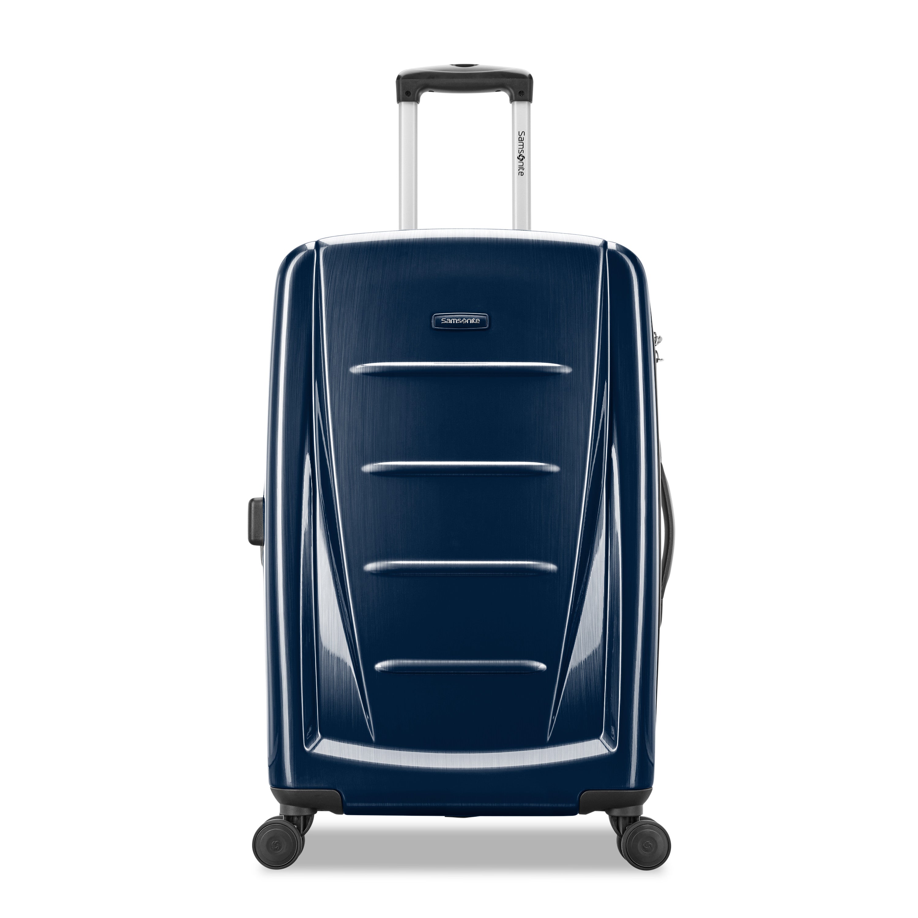 Samsonite Winfield 2 Hardside Luggage with 360 Spinner Wheels, TSA Lock, Airline Approved ( Navy , Checked-Medium 24-Inch ) Navy Checked Medium 24 Inch U6