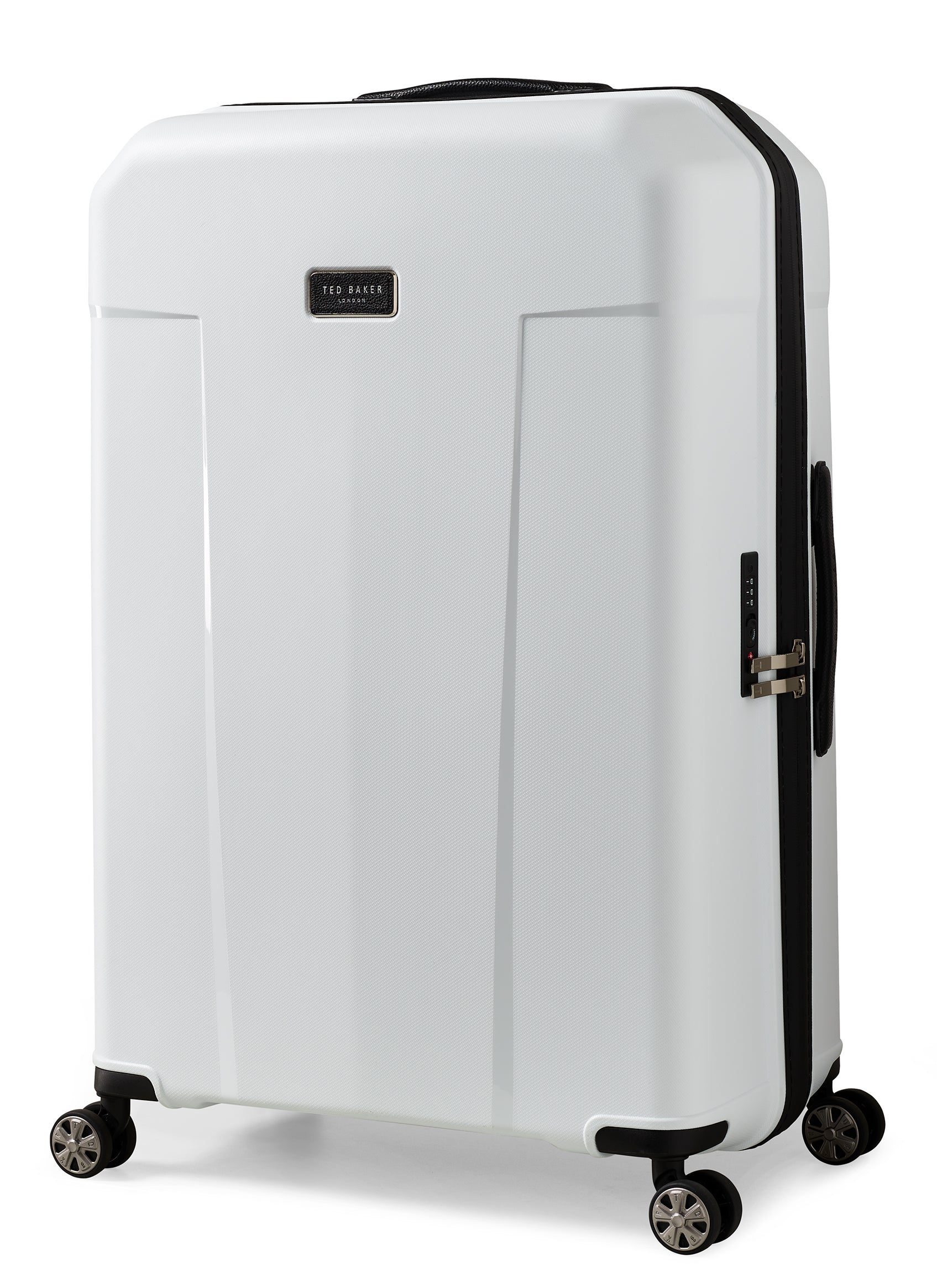 Ted Baker Flying Colours Hardside Trolley 4 Wheel Spinner, TSA Lock, Lightweight Suitcase, Men and Women ( White , 28-Inch Checked-Large ) White 28 Inch Checked Large U1