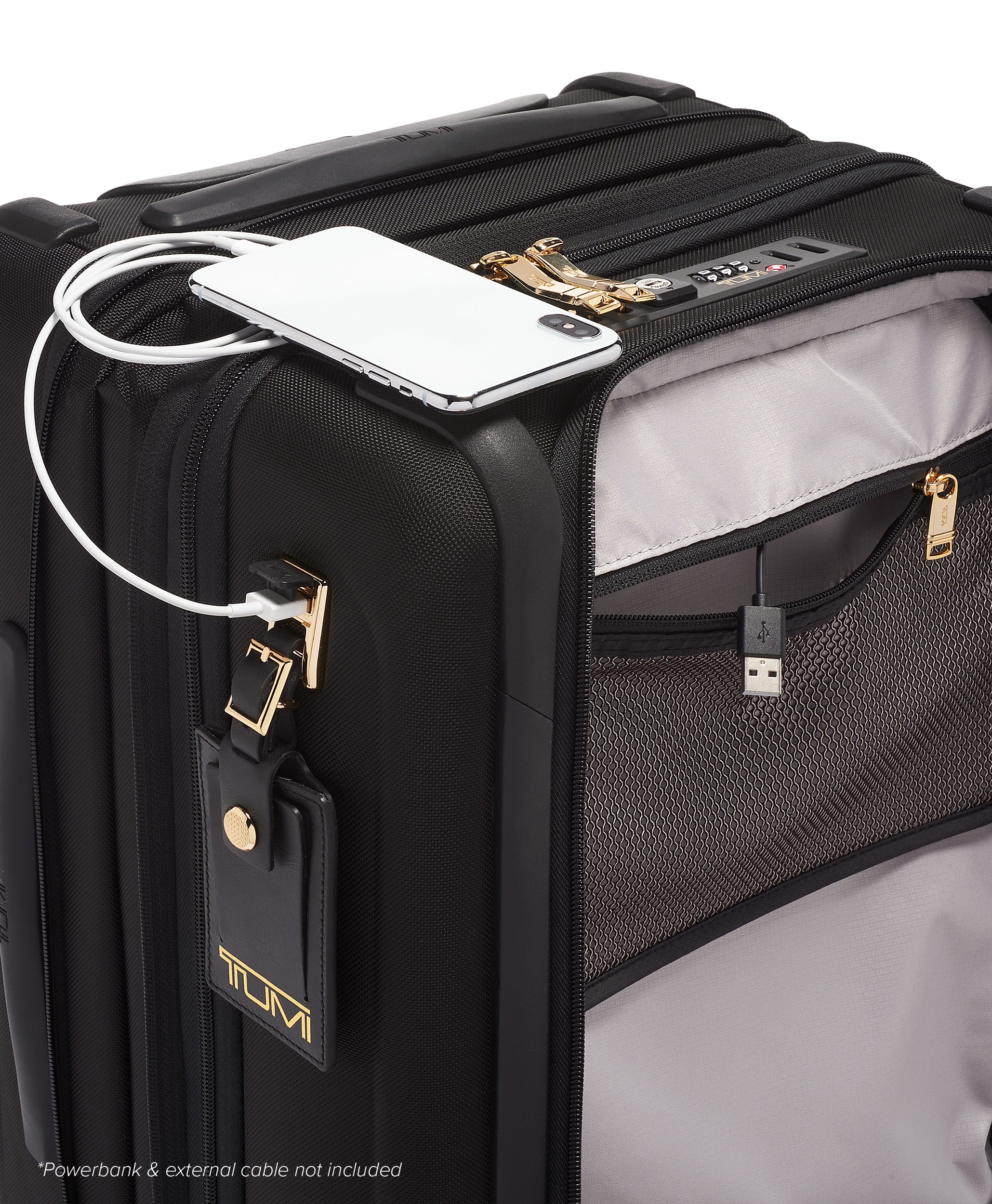 Alpha 3 International Dual Access 4 Wheel Carry On ( Black/Gold , One Size ) Black/Gold One Size U1