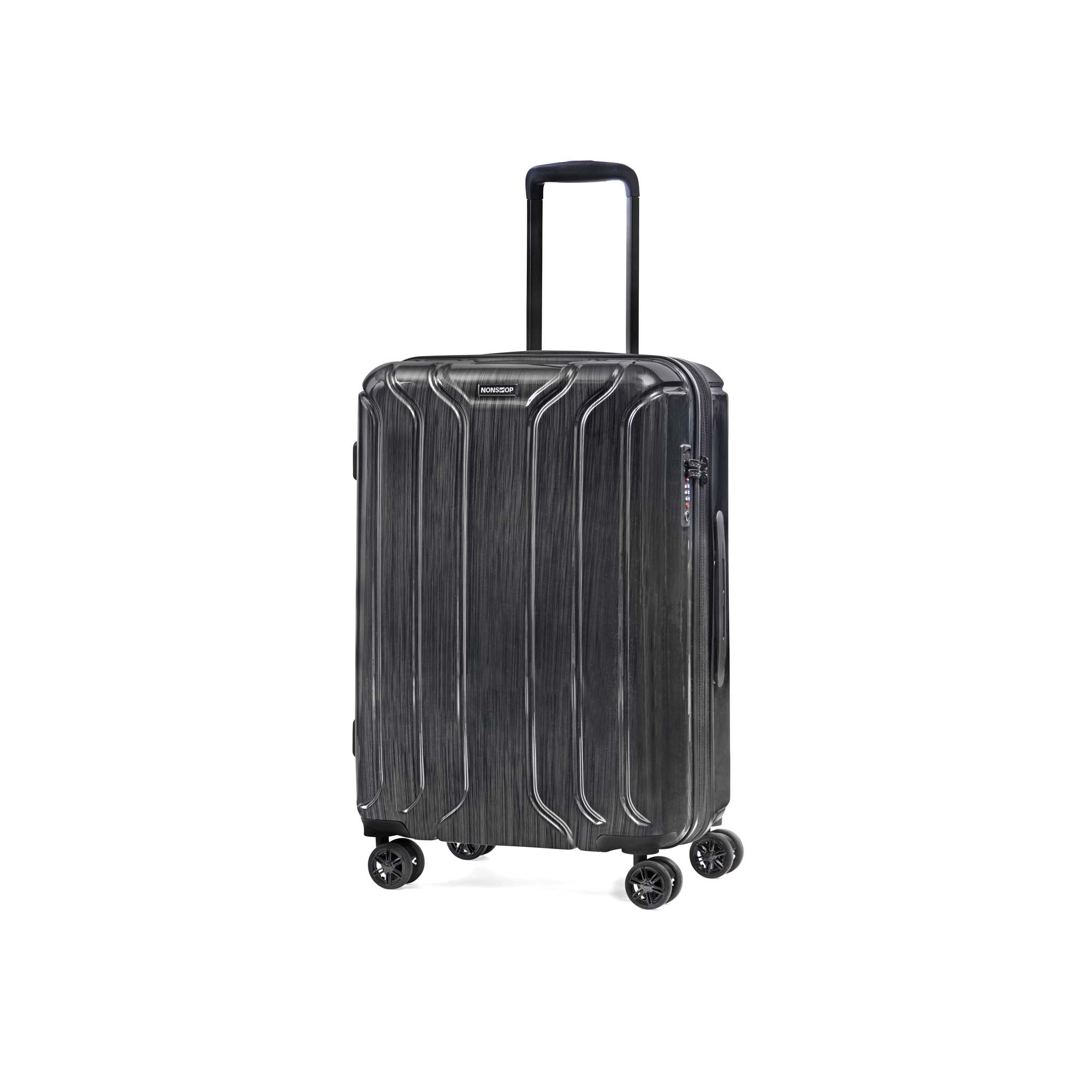 NONSTOP New York Elite Luggage Expandable Lightweight Spinner Wheels hard side shell Travel Suitcase Set, TSA Lock, Double USB Port, 3 packing cubes ( Charcoal , 3-piece Set (20/24/28) ) Charcoal 3 Piece Set 20 24 28 U3