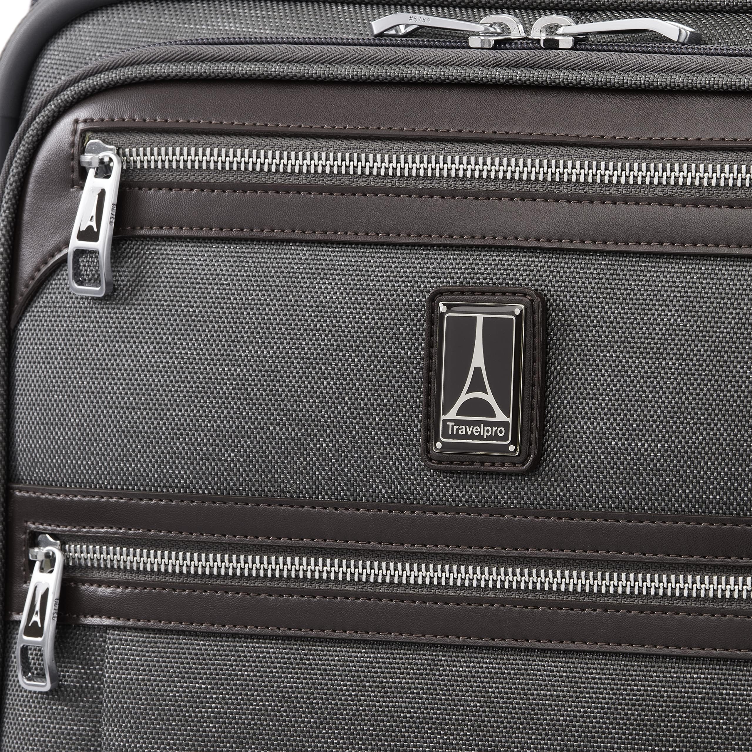 Travelpro Platinum Elite Softside Expandable Checked Luggage, 8 Wheel Spinner Large Suitcase, TSA Lock, Men and Women ( Vintage Grey , International Carry-on 19-Inch ) Vintage Grey International Carry On 19 Inch U5