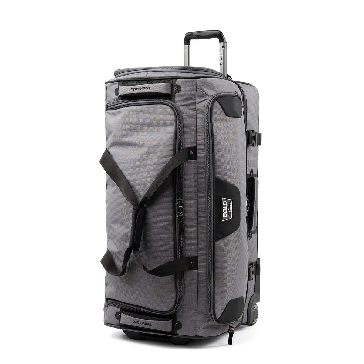 Travelpro Bold Drop Bottom Wheeled Rolling Duffel Bag Grey/Black 30 Inch U2