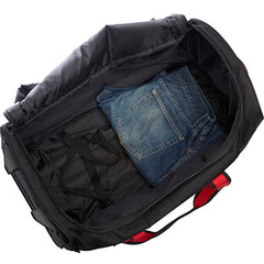 A.SAKS Luggage Lightweight Rolling Trolley Duffel with Wheels ( Black/Red , One Size ) Black/Red One Size U6