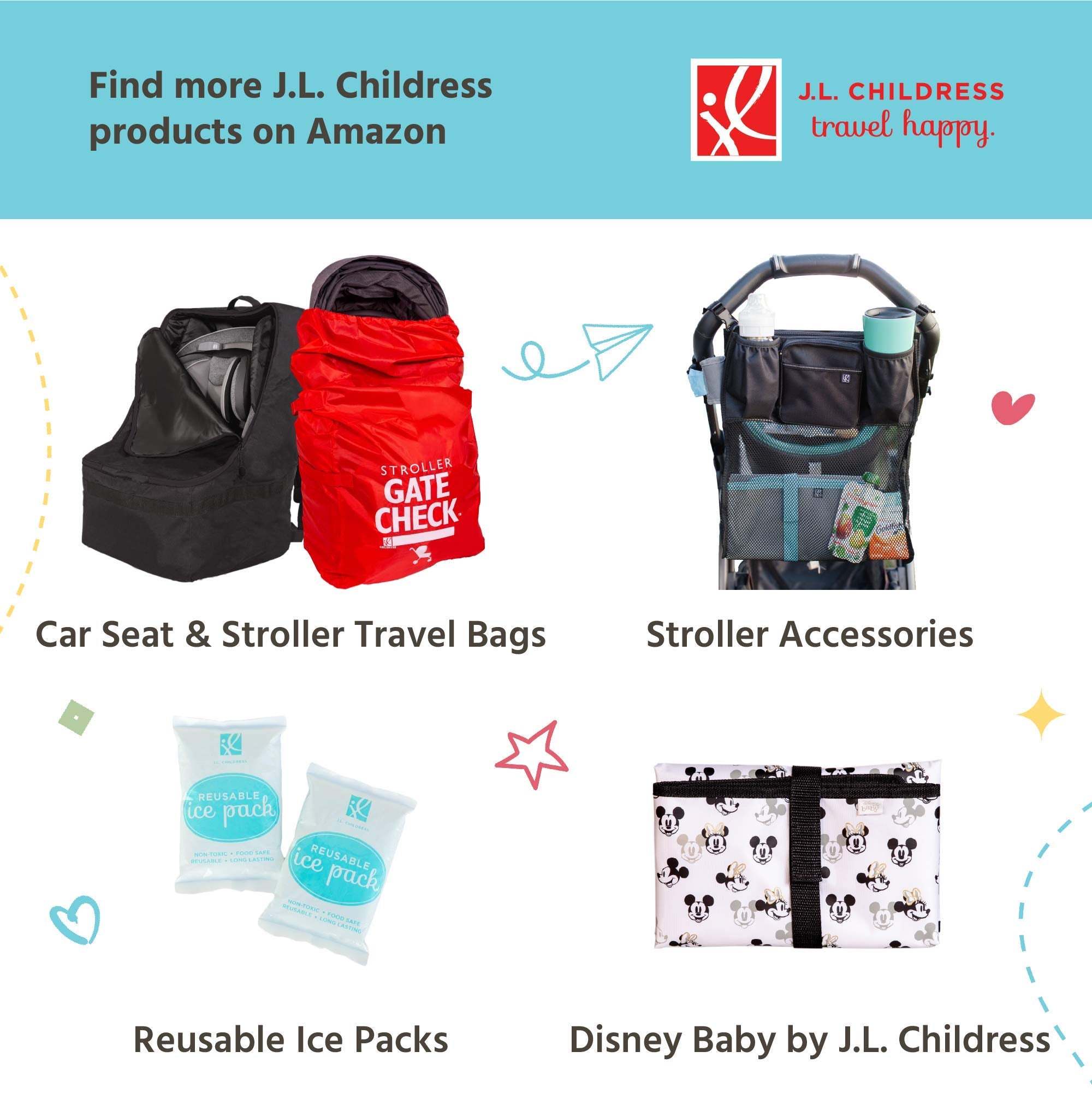 J.L. Childress Breastmilk Cooler Bag - Ice Pack Included - Insulated & Leak Proof Newborn Bottle Bag - Fits 1-2 Bottles - Bottle Bag for Daycare - Breastmilk Cooler Bag for Travel Black One Size U2