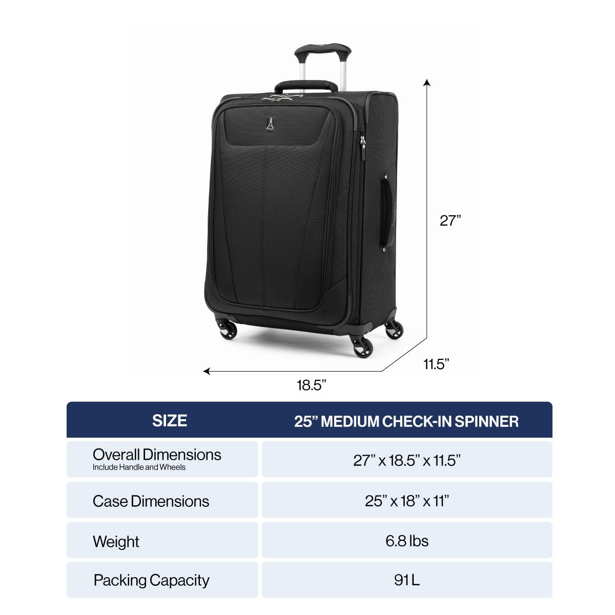 Travelpro Maxlite 5 Softside Expandable Luggage with 4 Spinner Wheels, Lightweight Suitcase, Men and Women ( Dusty Rose Pink , Checked-Medium 25-Inch ) Dusty Rose Pink Checked Medium 25 Inch U5