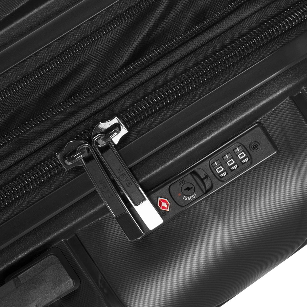 Heys Milos Durable and lightweight luggage, made with Duraflex impact-resistant material, TSA Combination Lock, Dual Spinner Wheels, and Expandable ( Black , 30-Inch Checked-Large ) Black 30 Inch Checked Large U1