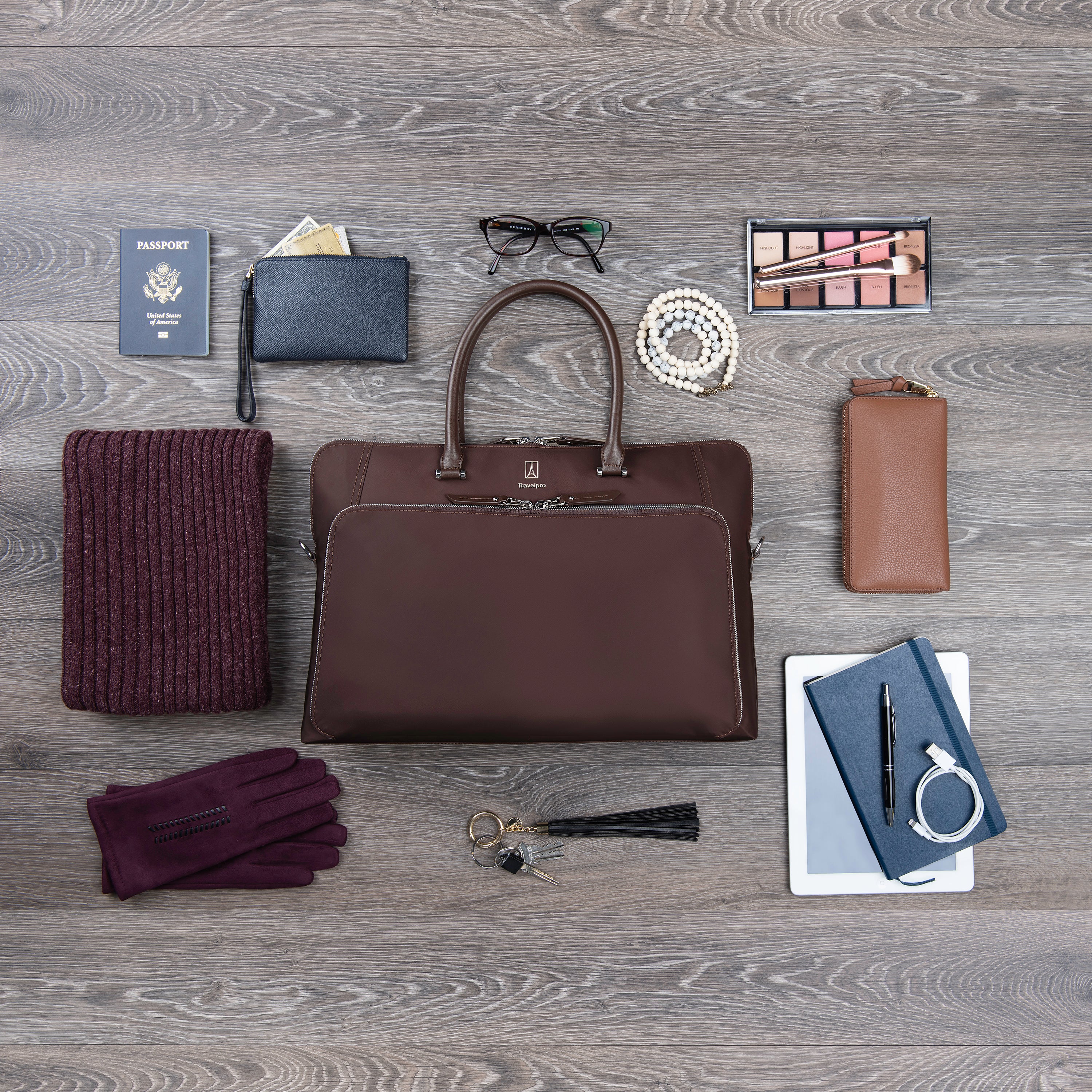 Travelpro Platinum Elite Women's Travel Briefcase, Fits up to 14 Inch Laptop, Work School Travel ( Rich Espresso , One Size ) Rich Espresso One Size U1