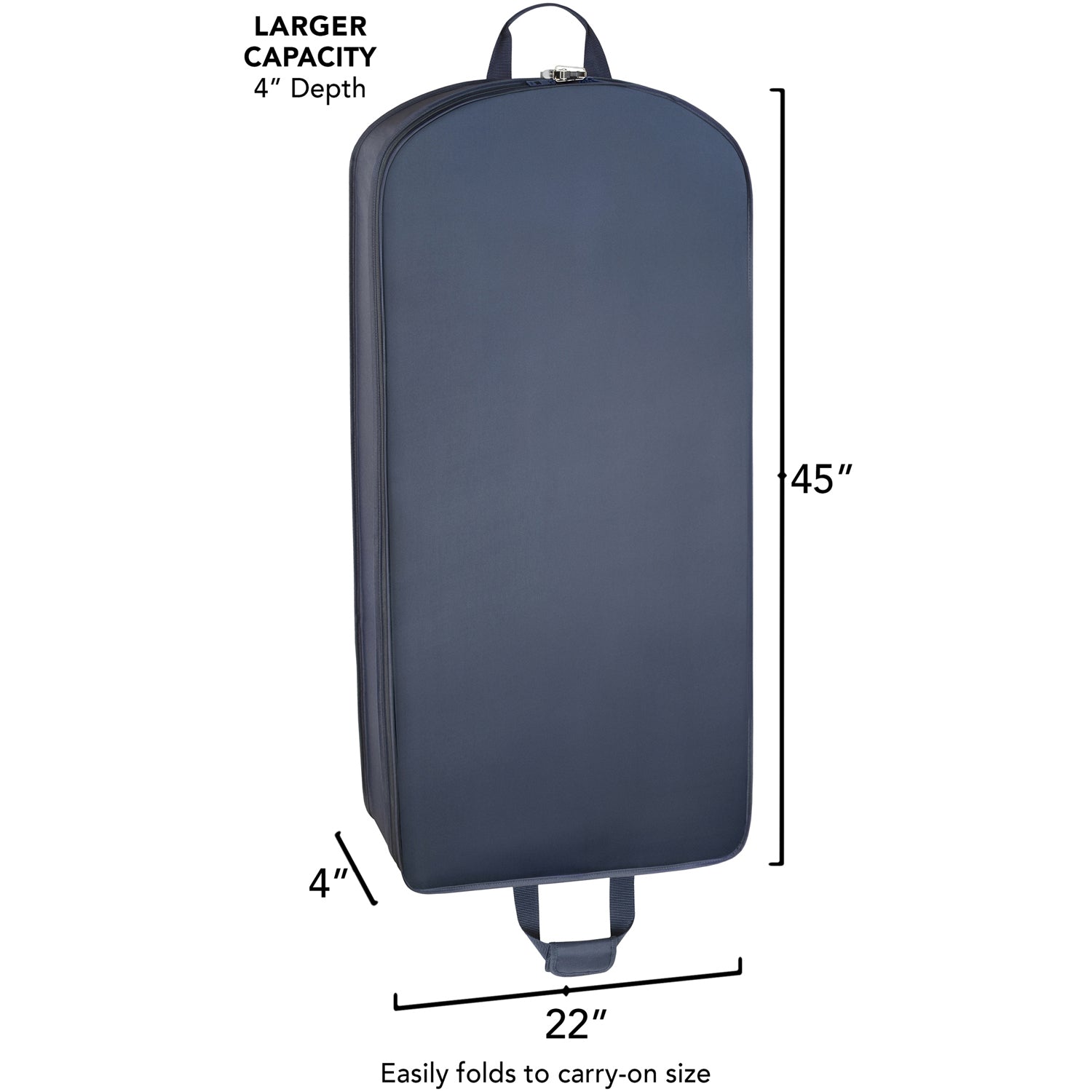 WallyBags 45 Deluxe Extra Capacity Travel Garment Bag with two accessory ( Navy , 45-inch ) Navy 45 Inch U1