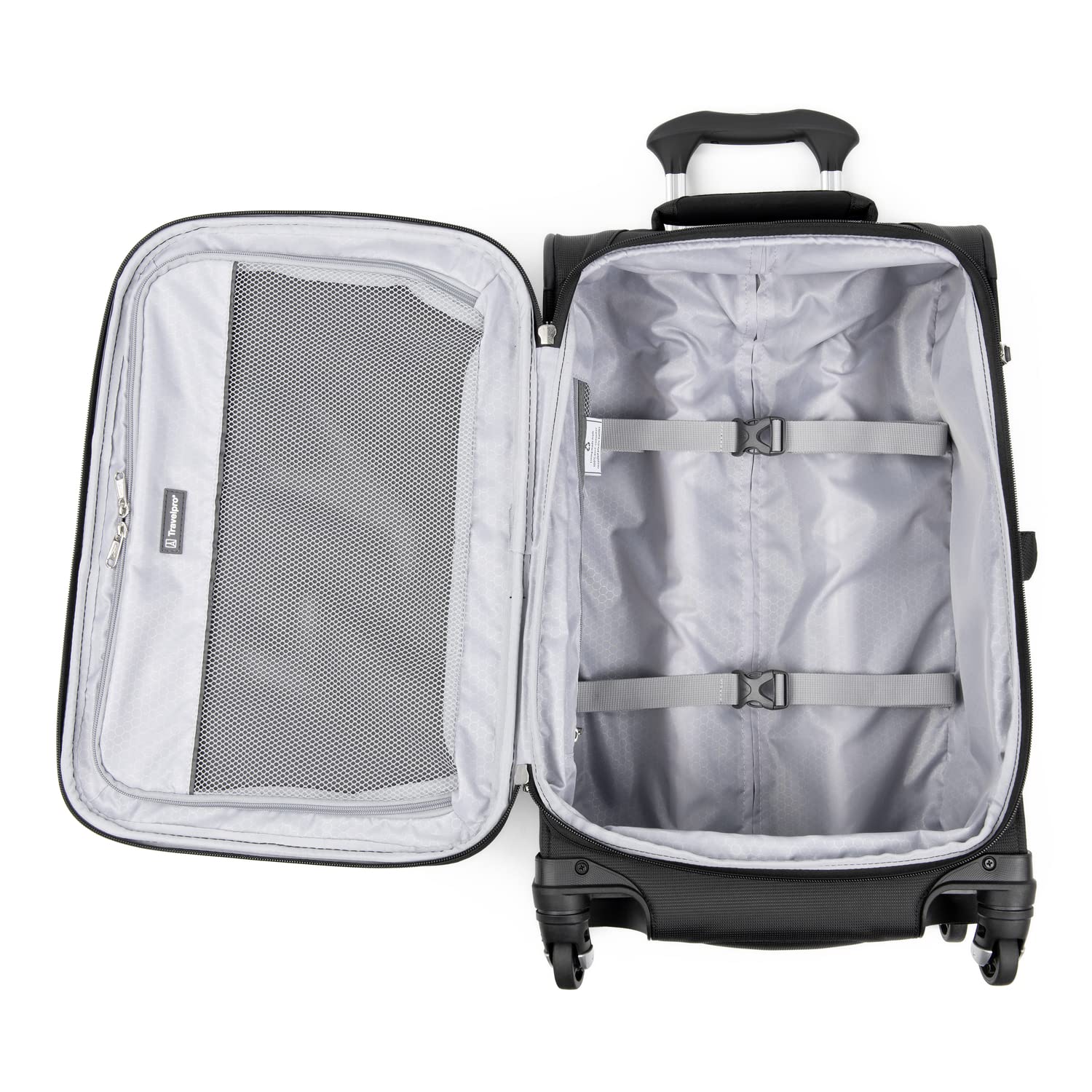 Travelpro Maxlite 5 Softside Expandable Luggage with 4 Spinner Wheels, Lightweight Suitcase, Men and Women Black Compact Carry On 20 Inch U5
