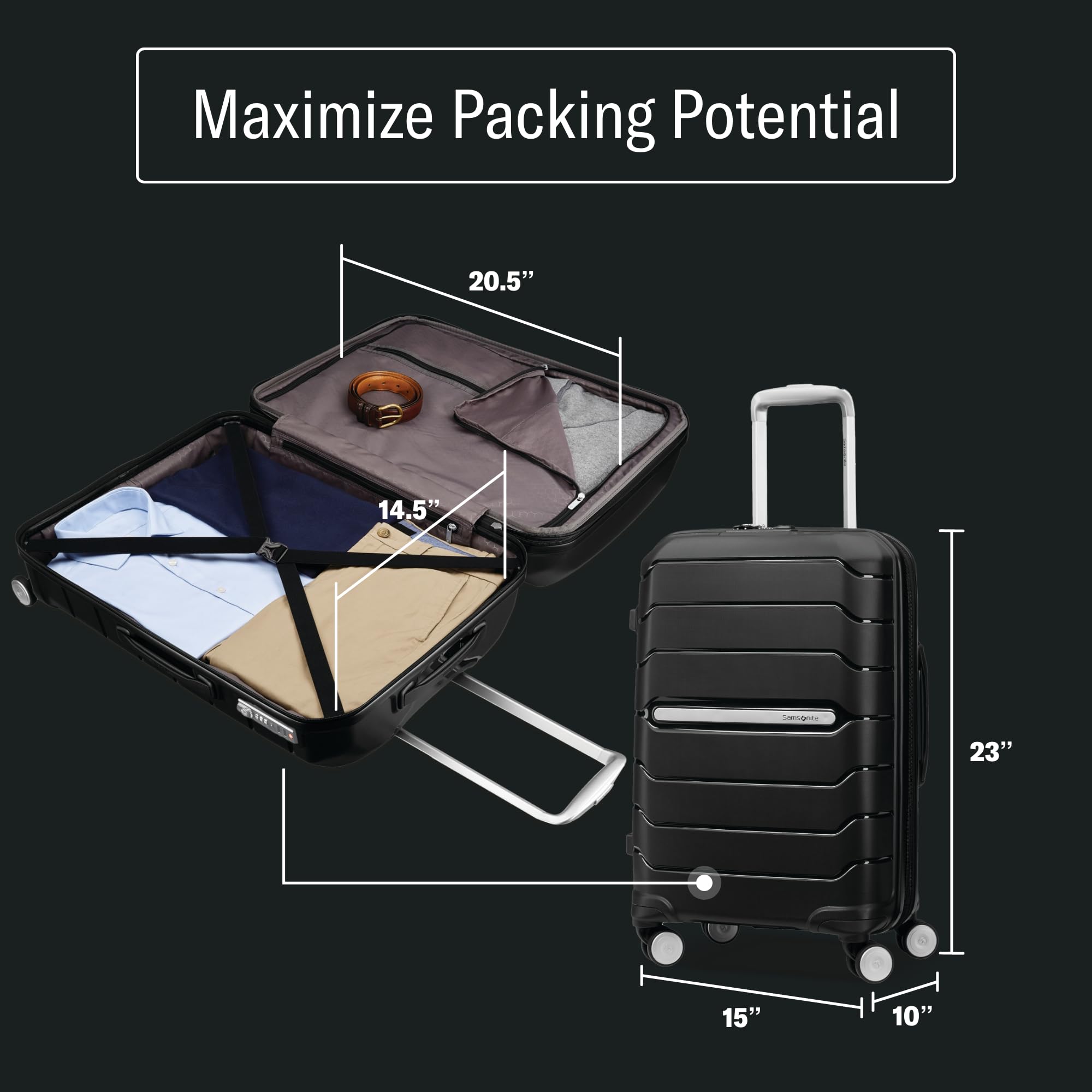 Samsonite Freeform Hardside Expandable with Double Spinner Wheels ( White , Carry-on Spinner ) White Carry On Spinner U8