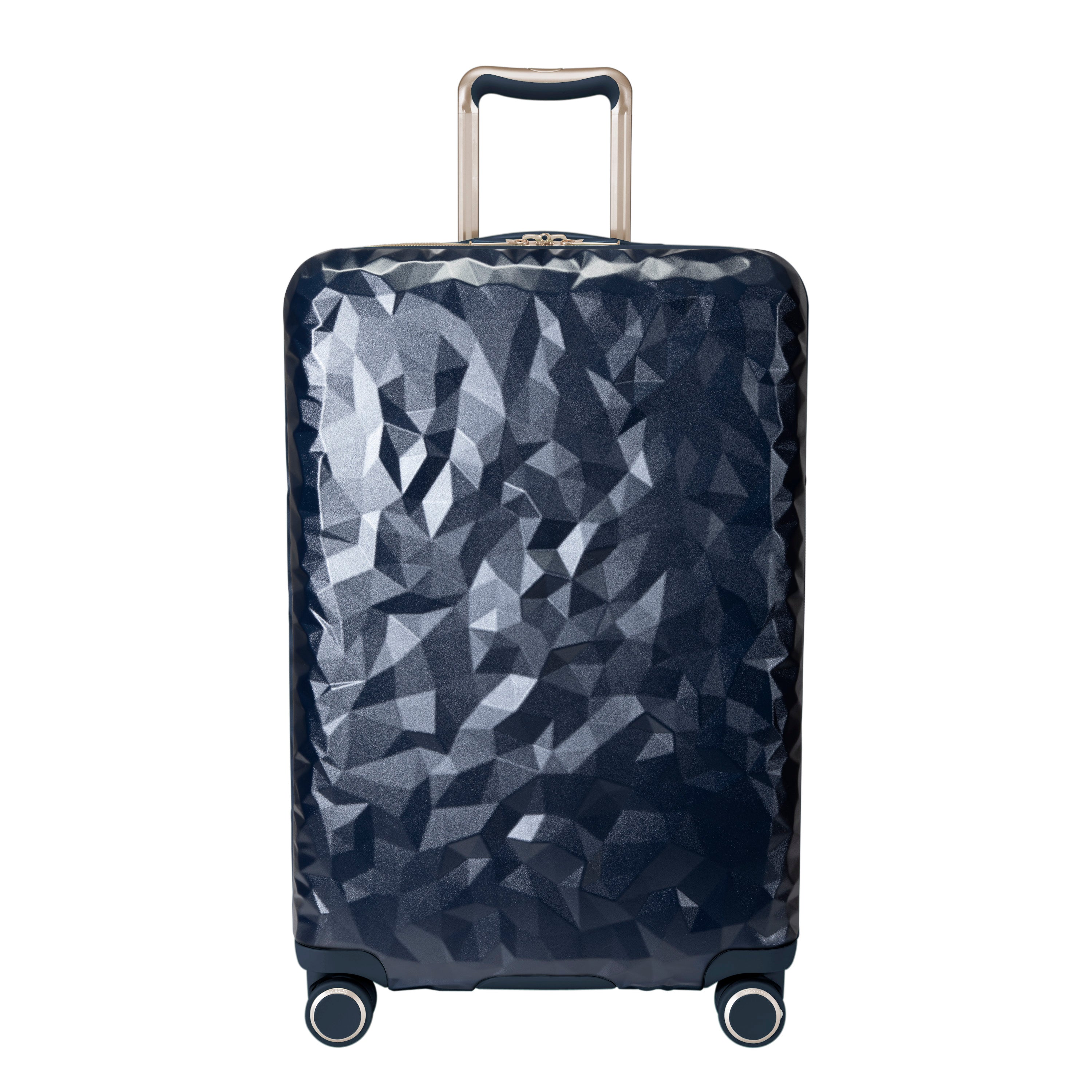 Ricardo Beverly Hills Indio Hardside Luggage, Durable, Spacious, Stylish, Compression Straps, Secondary Packing Compartment ( Dark Navy , Checked-Medium 24-Inch ) Dark Navy Checked Medium 24 Inch U1