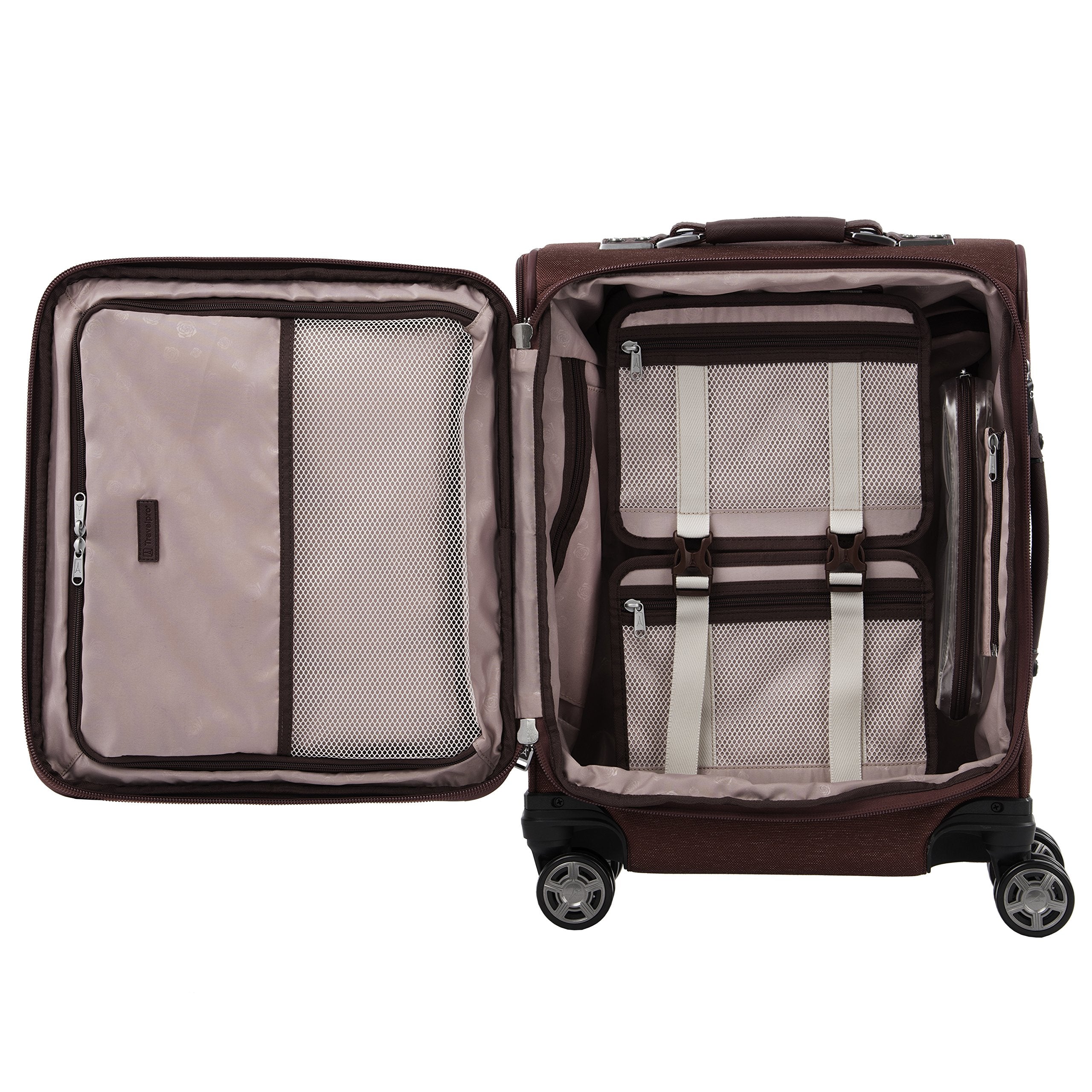 Travelpro Platinum Elite Softside Expandable Checked Luggage, 8 Wheel Spinner Large Suitcase, TSA Lock, Men and Women ( Bordeaux Red , Carry-On 19-Inch ) Bordeaux Red Carry On 19 Inch U2