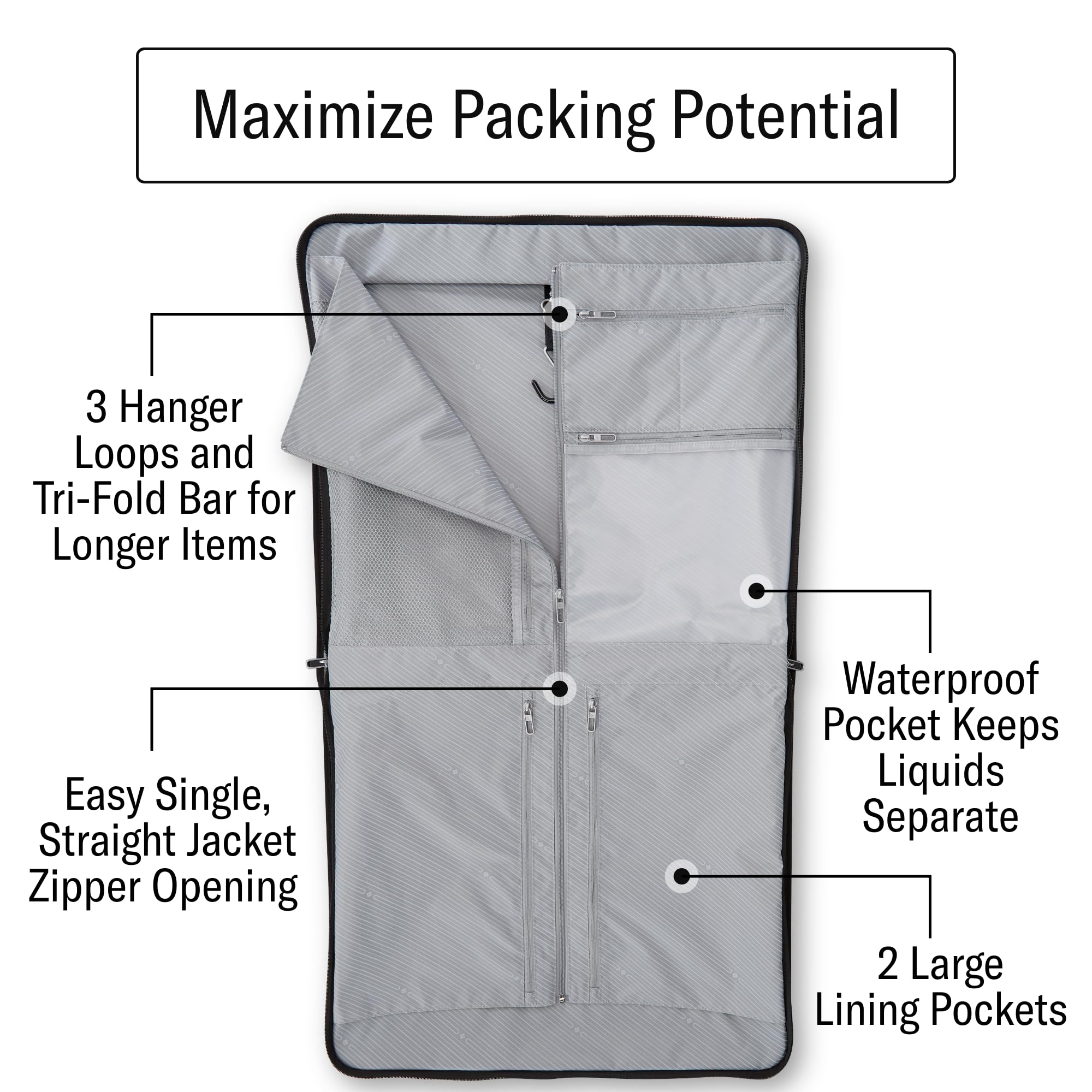 Samsonite UpLIFT Bifold Garment Bag ( Black , 23" Garment Bag ) Black 23 Garment Bag U2