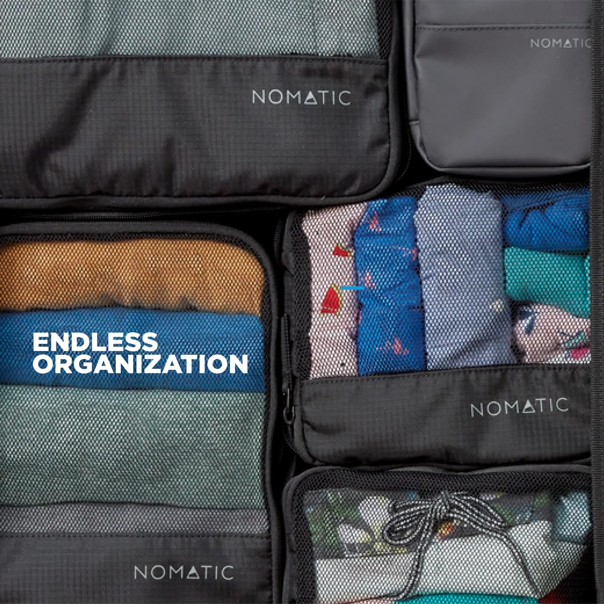 NOMATIC Packing Cubes, Compression Luggage Organizers for Carry-On, Suitcases, Travel Bags ( Black , Packing Cube, Large V2 ) Black Packing Cube Large V 2 U2