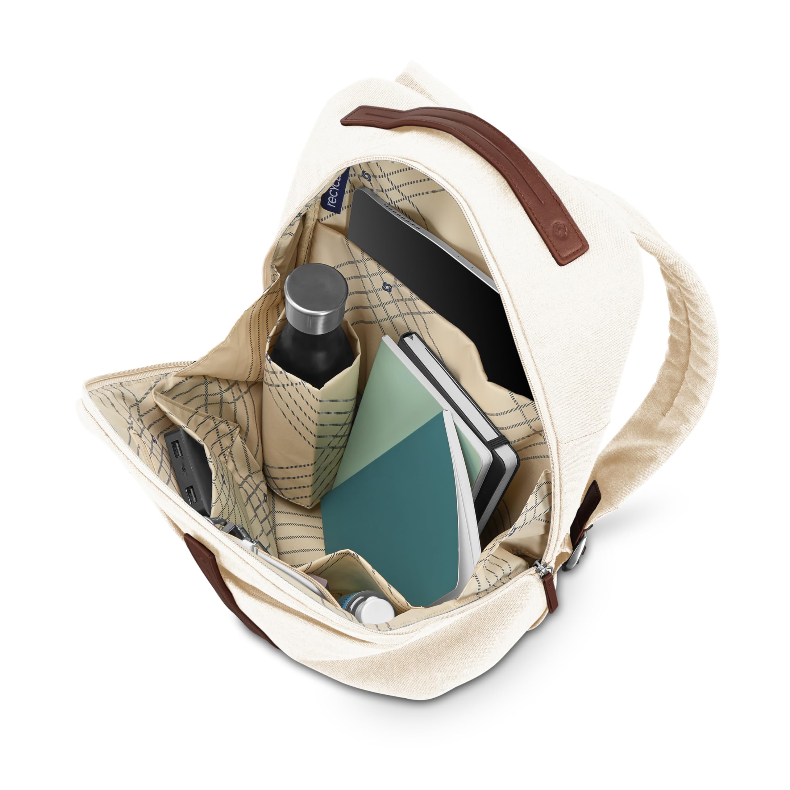 Samsonite Virtuosa Carry-On Travel Backpack with Padded Laptop Sleeve ( Off-white , One Size ) Off-white One Size U5