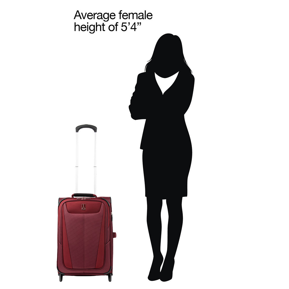 Travelpro Maxlite 5 Softside Expandable Upright 2 Wheel Luggage, Lightweight Suitcase, Men and Women Burgundy Carry On 22 Inch U18