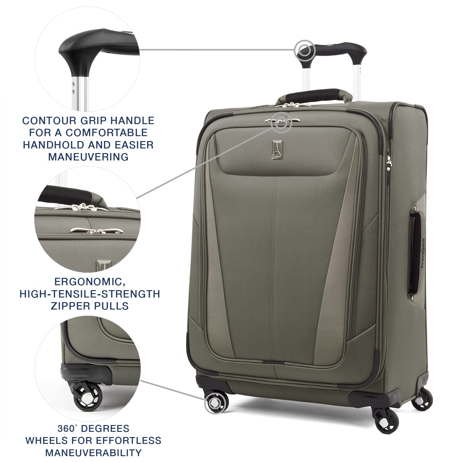 Travelpro Maxlite 5 Softside Expandable Luggage with 4 Spinner Wheels, Lightweight Suitcase, Men and Women U5