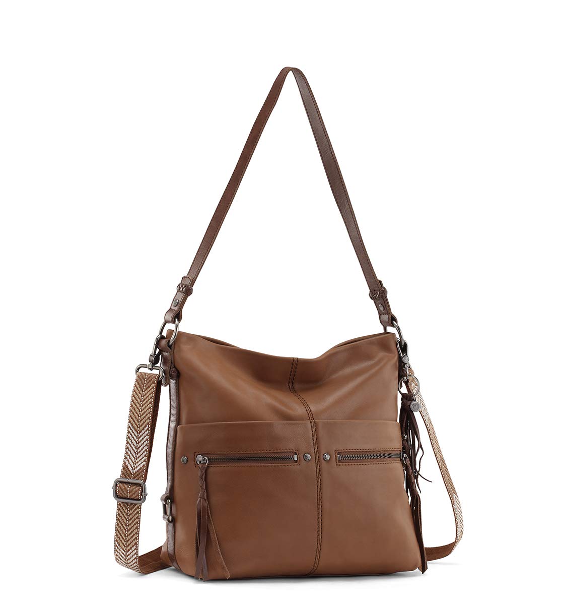 The Sak Ashland Bucket Bag in Leather, Casual Everyday Purse with Removable Crossbody Strap, Handcrafted & Sustainably-Made, Brown Brown One Size U1