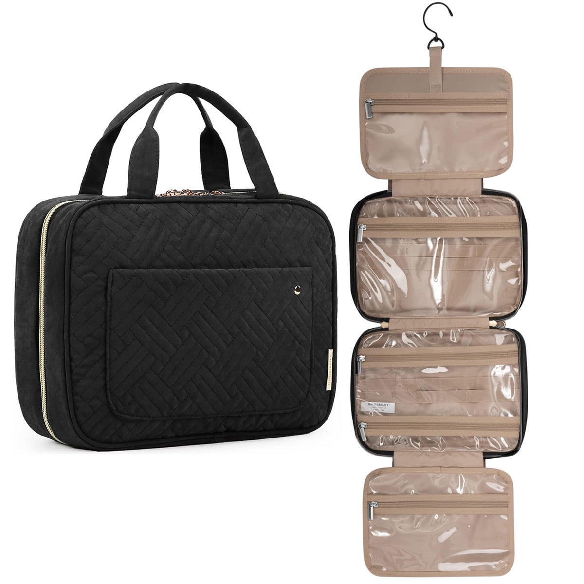 bagsmart toiletry bag travel bag with hanging hook BAGSMART Toiletry Bag Travel Bag with hanging hook, Water-resistant Ma – Luggage Online Outlet