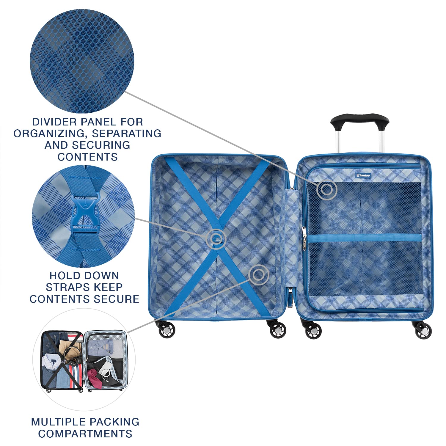 Travelpro Maxlite 5 Hardside Spinner Wheel Luggage Azure Blue Carry On 19 Inch U2