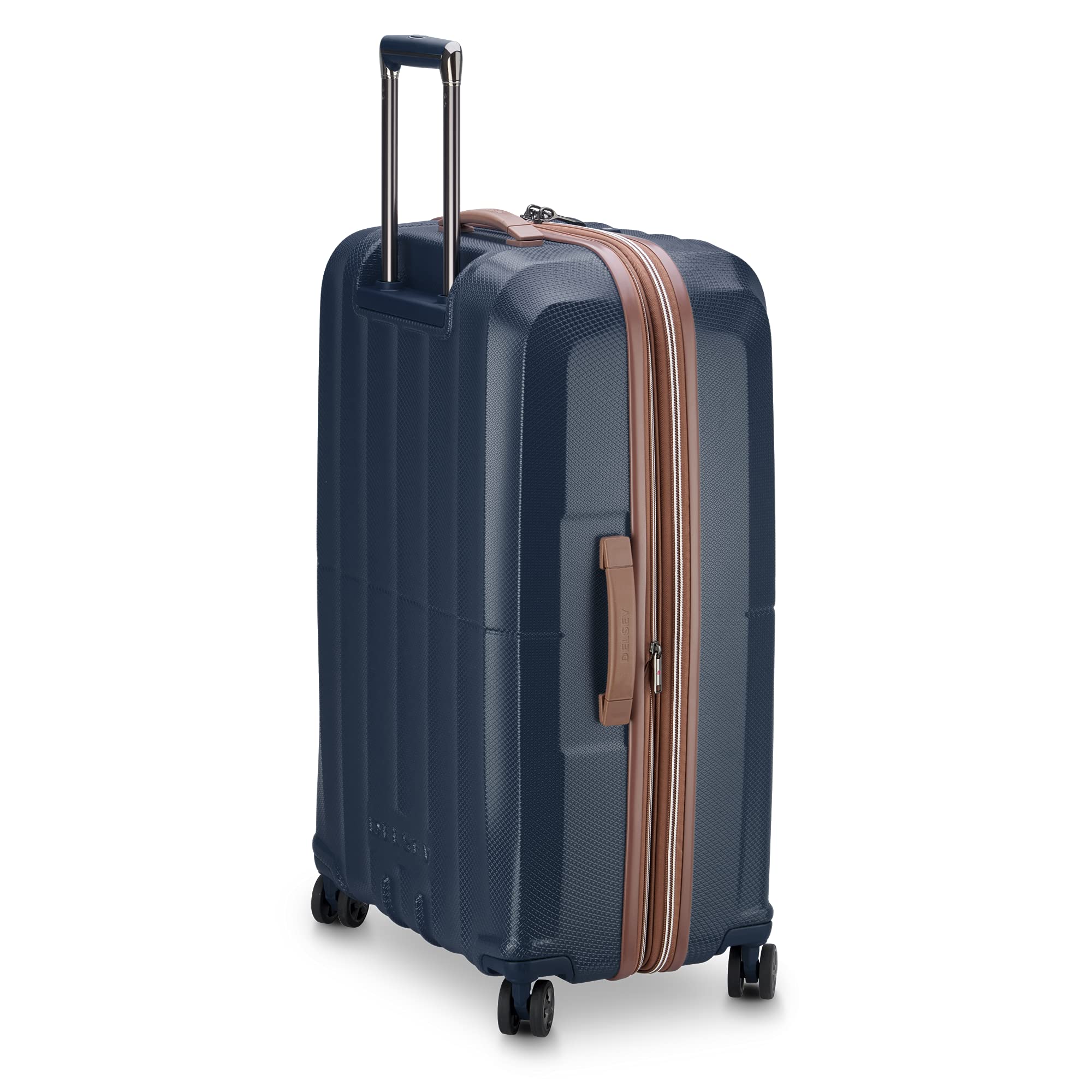 DELSEY Paris Carrousel Hardside Expandable Luggage with Spinner Wheels Navy Checked Large 28 Inch U1