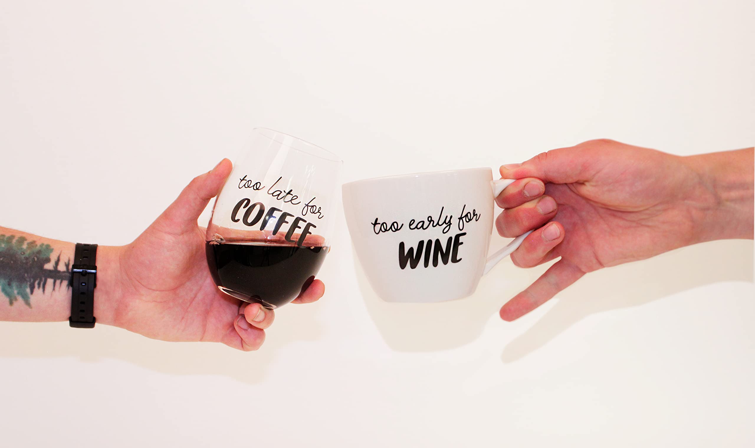 Wild Eye Designs Coffee Mug & Stemless Wine Glass Gift Set 14 fl oz Wine Glass & 16oz Mug U1