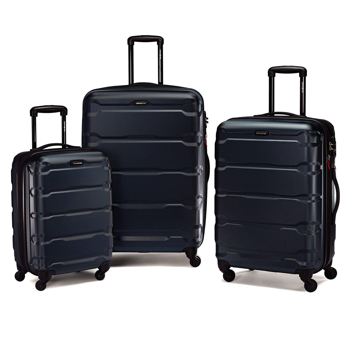 Samsonite Omni Pc Hardside Expandable Luggage with Spinner Wheels ( Navy , 3-Piece Set (20/24/28) ) Navy 3 Piece Set 20 24 28 U2
