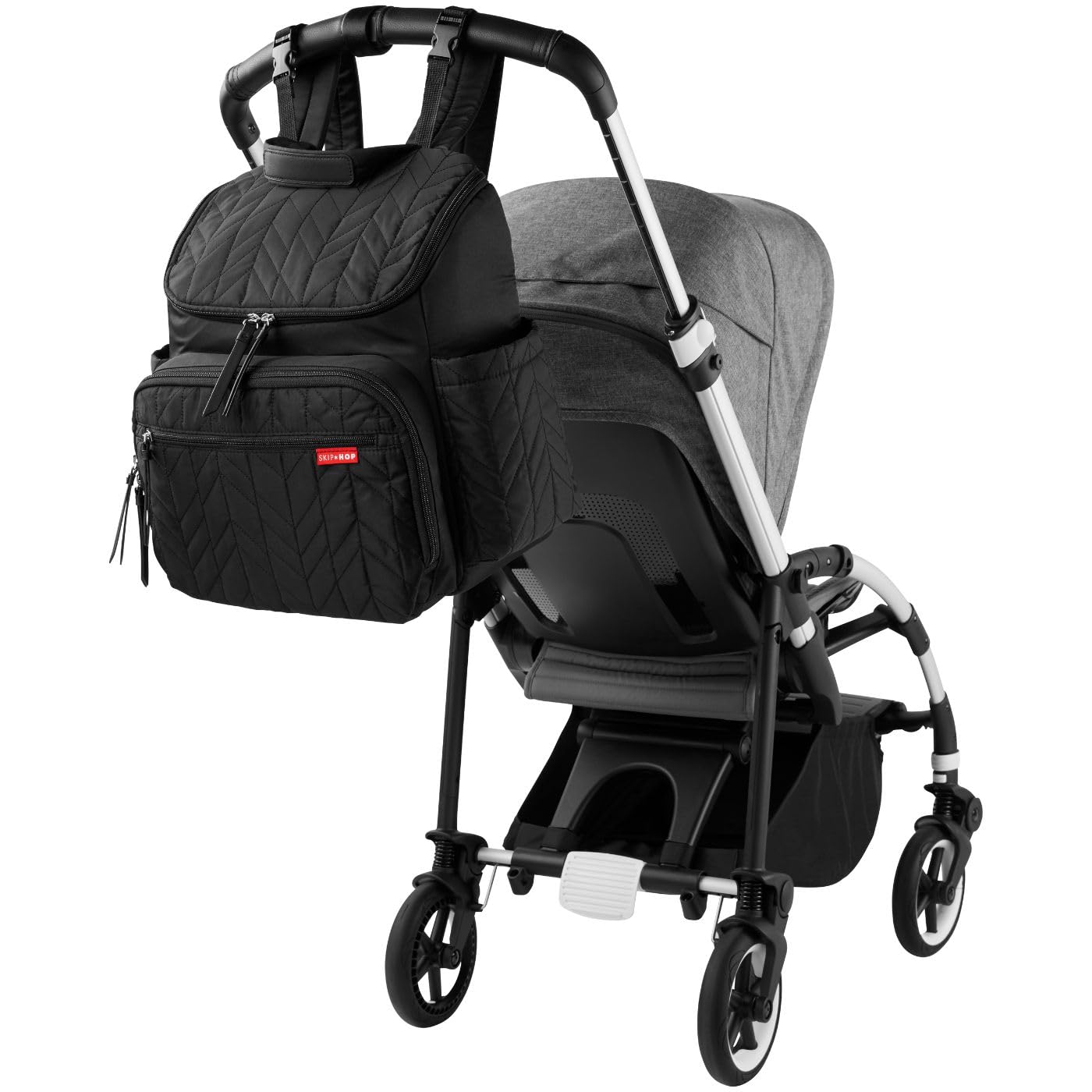 Skip Hop Diaper Bag Backpack: Forma, Multi-Function Baby Travel Bag with Changing Pad & Stroller Attachment, Jet Black U1