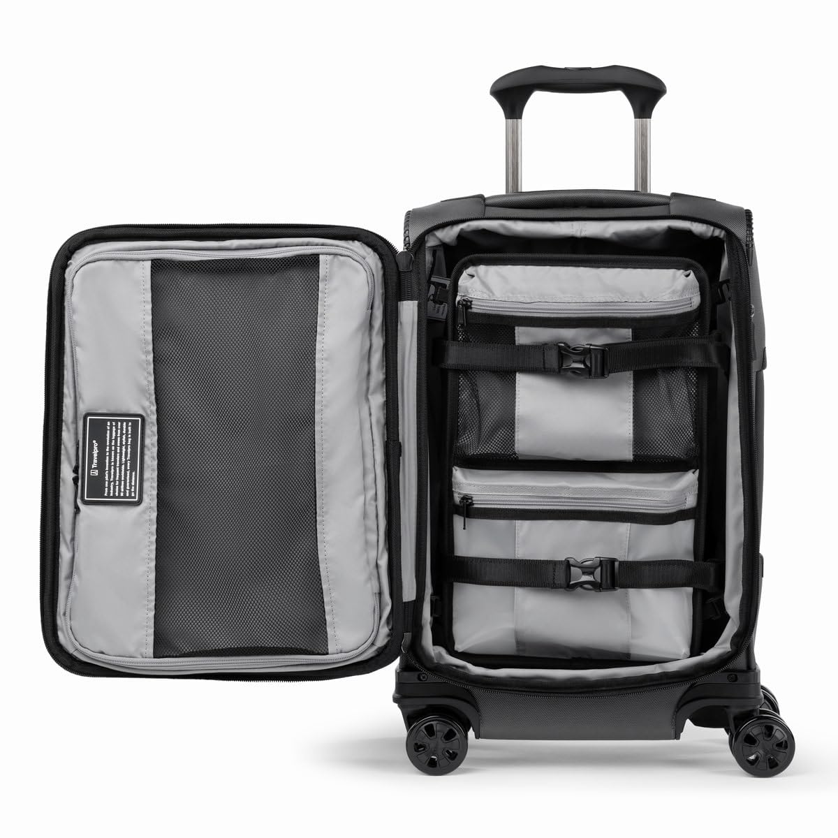 Travelpro Crew Classic Lightweight Softside Expandable Carry on Luggage, 8 Wheel Spinner Suitcase, Men and Women, Carry On 21-Inch, Titanium Grey Titanium Grey Carry On U3