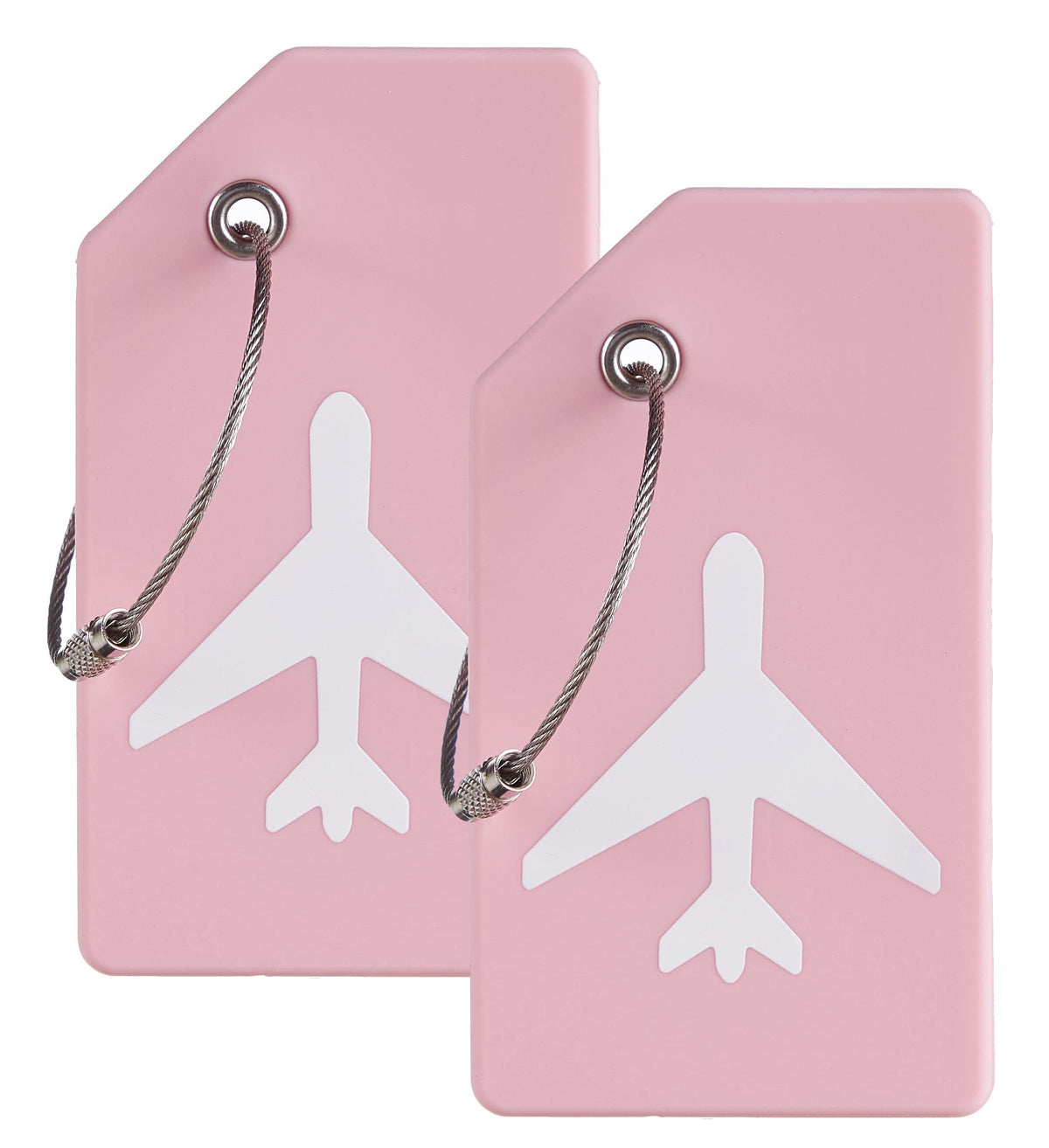 Gostwo 1Pc Silicone Luggage Tag for Suitcases, 26 Initial Letter Baggage Labels Handbag School Bag Suitcase Instrument Tag with Stainless Steel Loop(Pink)(Airplane) Pink01 Airplane U1