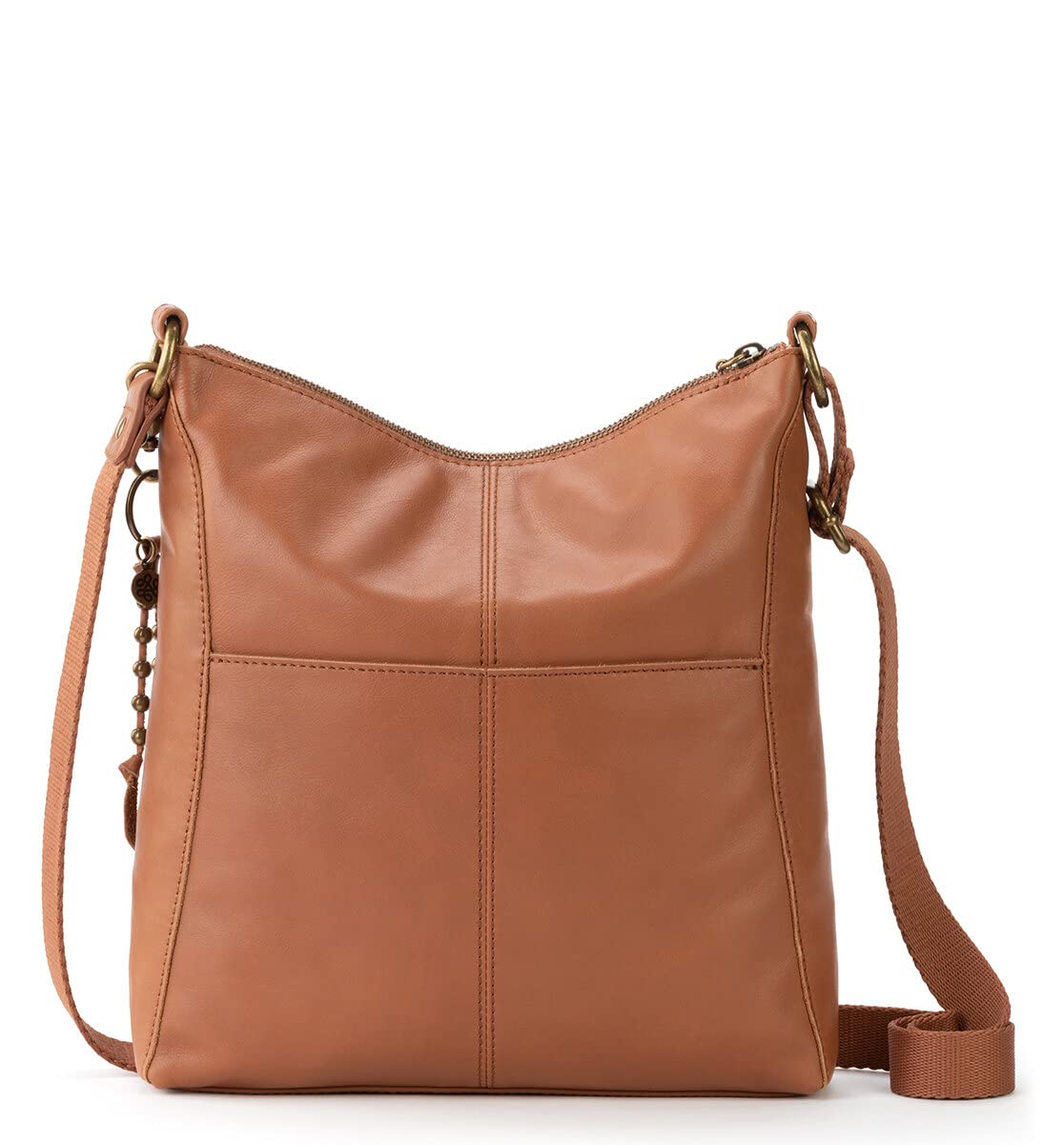 The Sak Lucia Crossbody Bag in Leather, Convertible Purse with Adjustable Strap, Tobacco Floral Embossed Tobacco Floral Emboss One Size U2