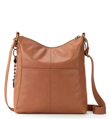 The Sak Lucia Crossbody Bag in Leather, Convertible Purse with Adjustable Strap, Tobacco Floral Embossed Tobacco Floral Emboss One Size U2