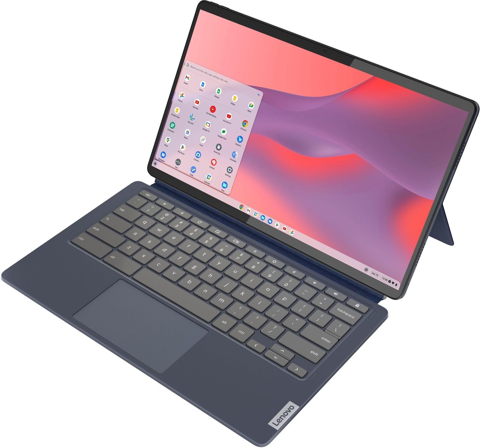 Lenovo - Chromebook Duet 5-13.3" OLED Touch Screen Tablet - 8GB Memory - 128GB SSD - with Keyboard - Abyss Blue Abyss Blue 13.3 Inches U1