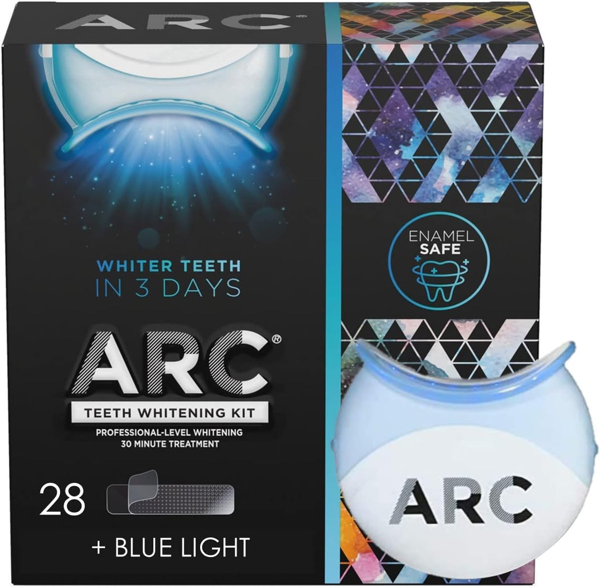 ARC Teeth Whitening Strip Kit with Blue Light, 28 Strips (14 Count Pack) undefined 1 Count (Pack of 1) U1