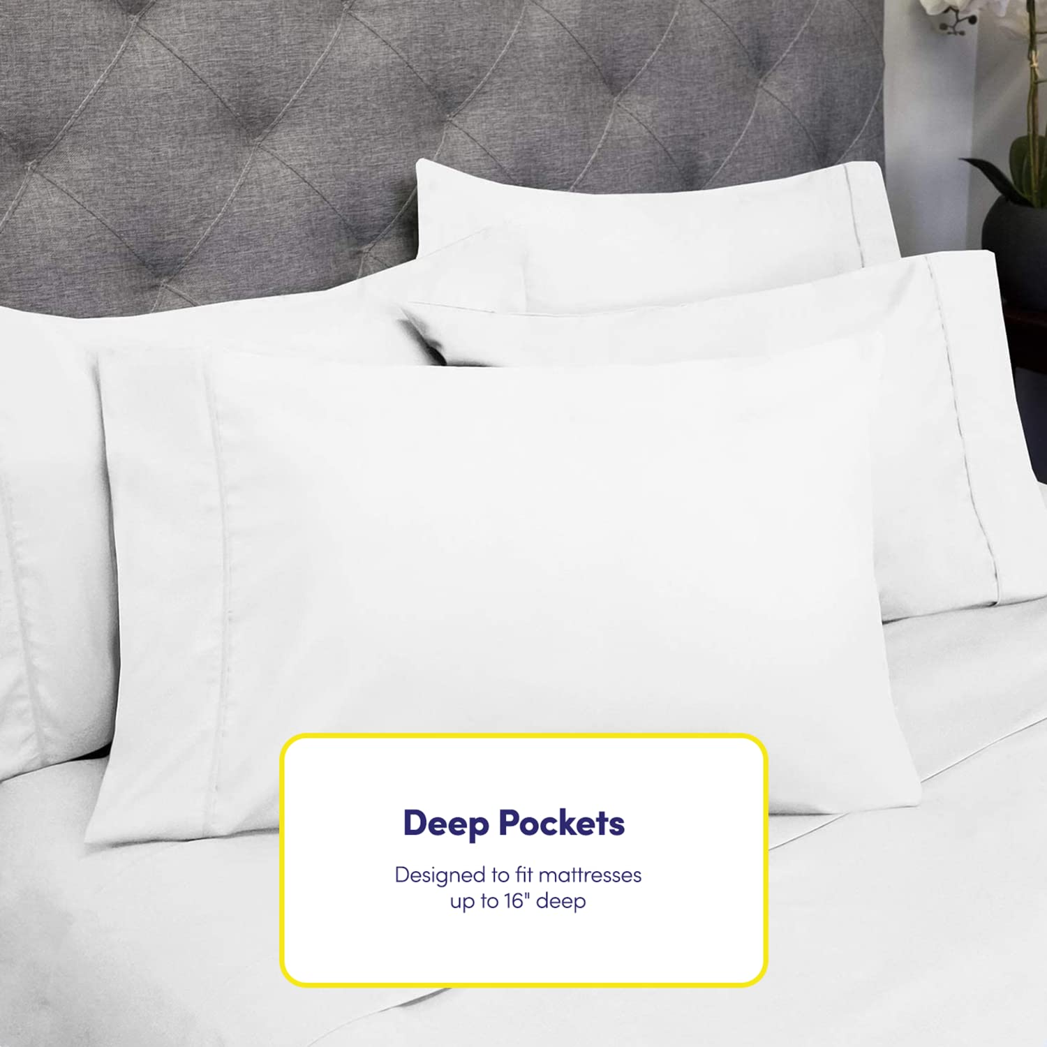 King Size Bed Sheets - 6 Piece 1500 Supreme Collection Fine Brushed Microfiber Deep Pocket King Sheet Set Bedding - 2 Extra Pillow Cases, Great Value, King, White White King U2
