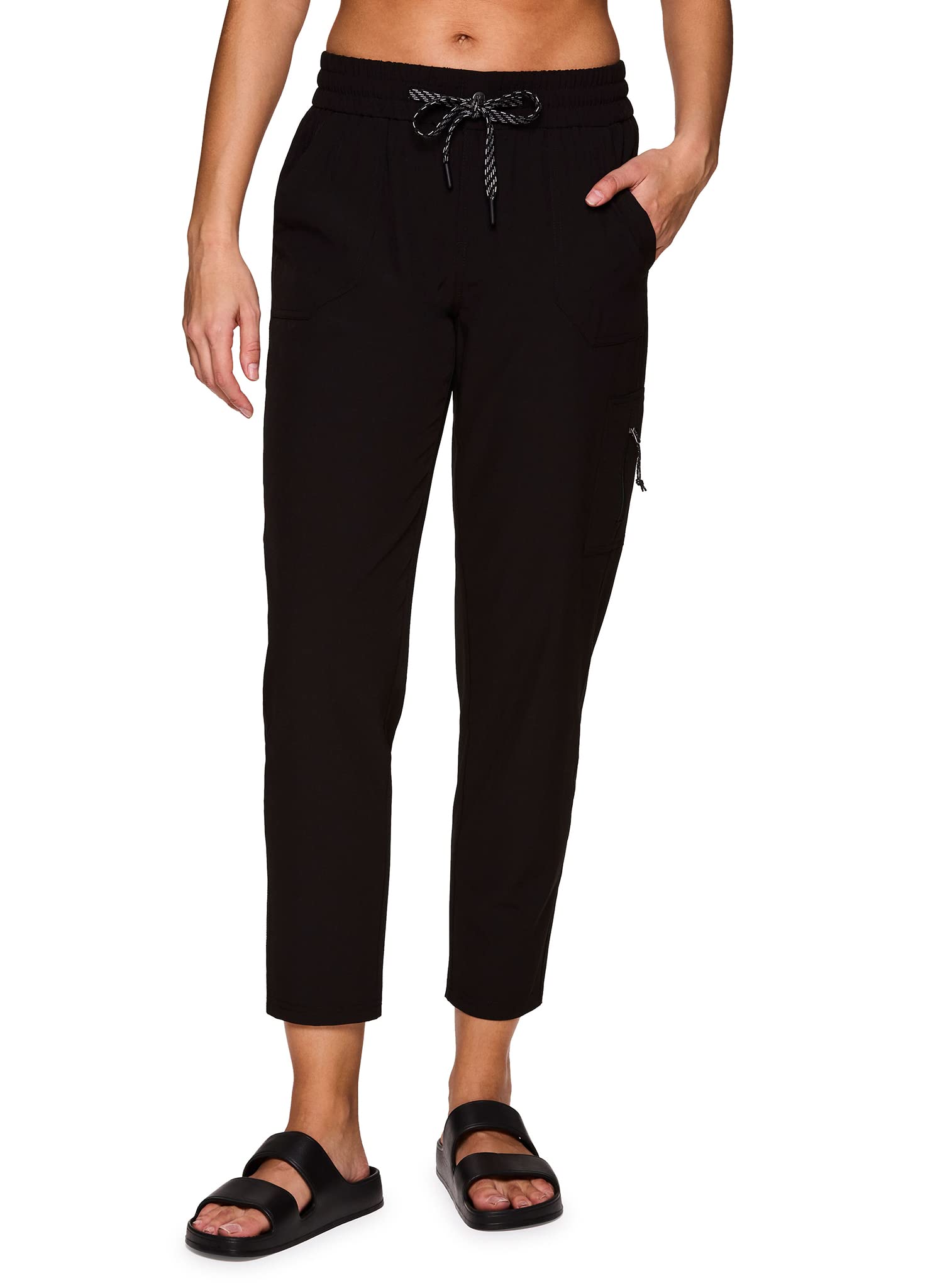 Avalanche Women's Ripstop Pant with UPF 50 Protection Everyday Hiking Ankle Pant with Pockets Quick Drying Pant for Hiking, Black Black X-Large U2