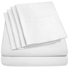 King Size Bed Sheets - 6 Piece 1500 Supreme Collection Fine Brushed Microfiber Deep Pocket King Sheet Set Bedding - 2 Extra Pillow Cases, Great Value, King, White White King U2