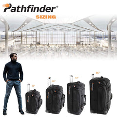 Pathfinder Gear 26 Inch Rolling Drop Bottom Duffel, Black, One Size U1