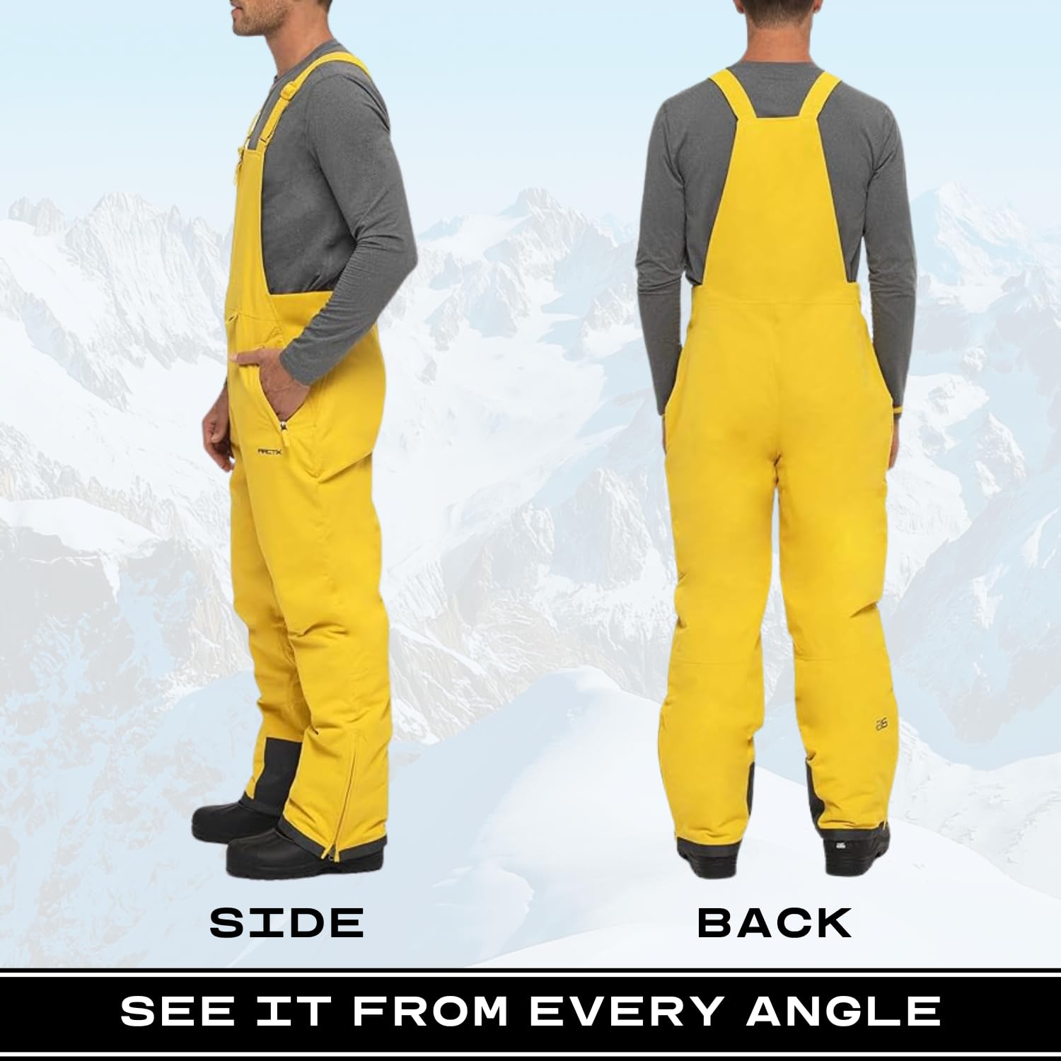Arctix Men's Essential Insulated Bib Overalls, Bamboo Yellow, Large/32" Inseam Yellow Large/32" Inseam U1