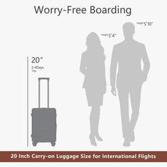Ruausine 20-Inch Carry on Luggage,Carry-on Suitcase with Spinner Wheels and TSA Lock, 22x14x9 Airline Approved,Hardside Lightweight Travel Carry-on Luggage,Small Rolling Luggage (White, 20 IN) White 20 IN U1