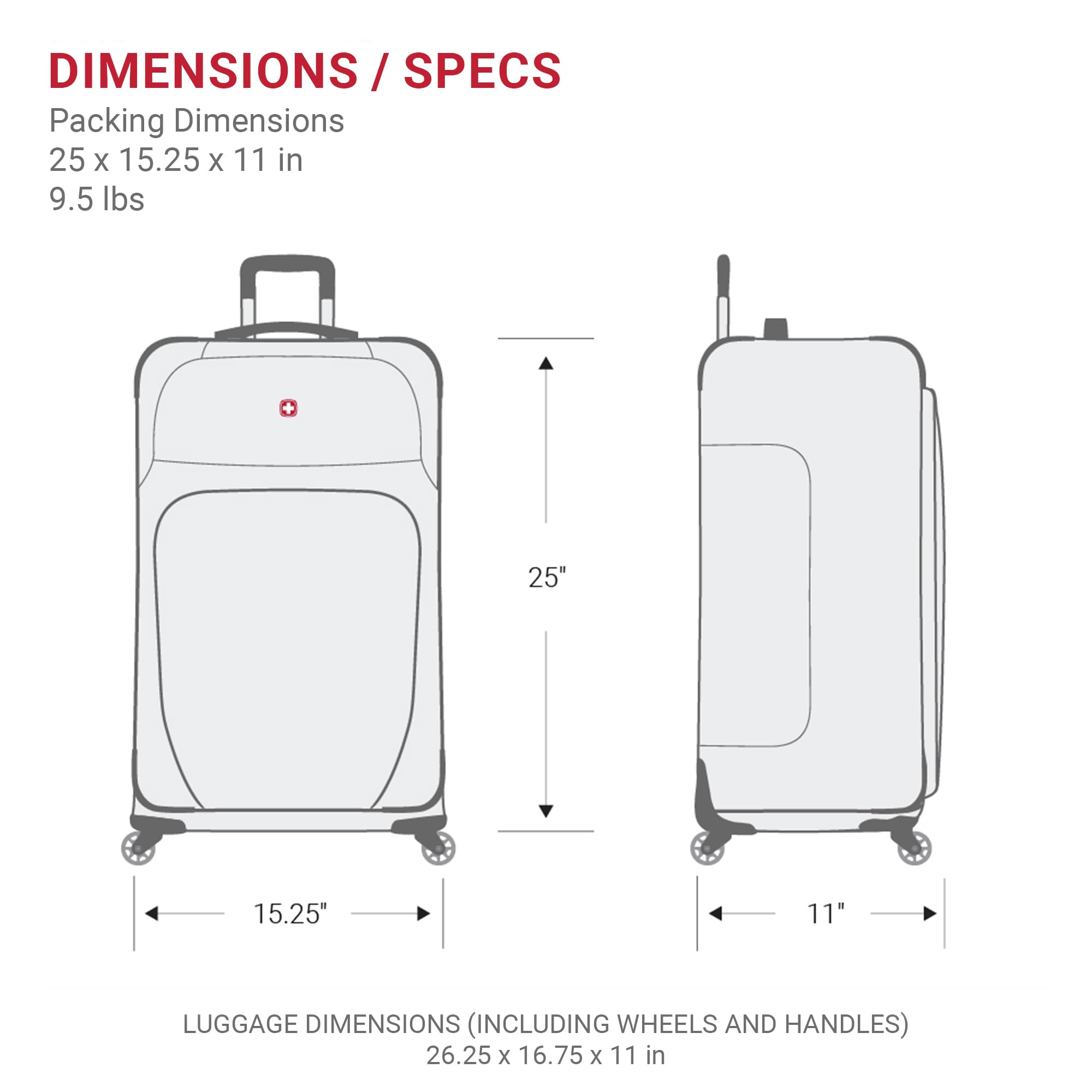 SwissGear Sion Softside Expandable Luggage, Black, Checked-Medium 25-Inch Black Checked-Medium 25-Inch U1