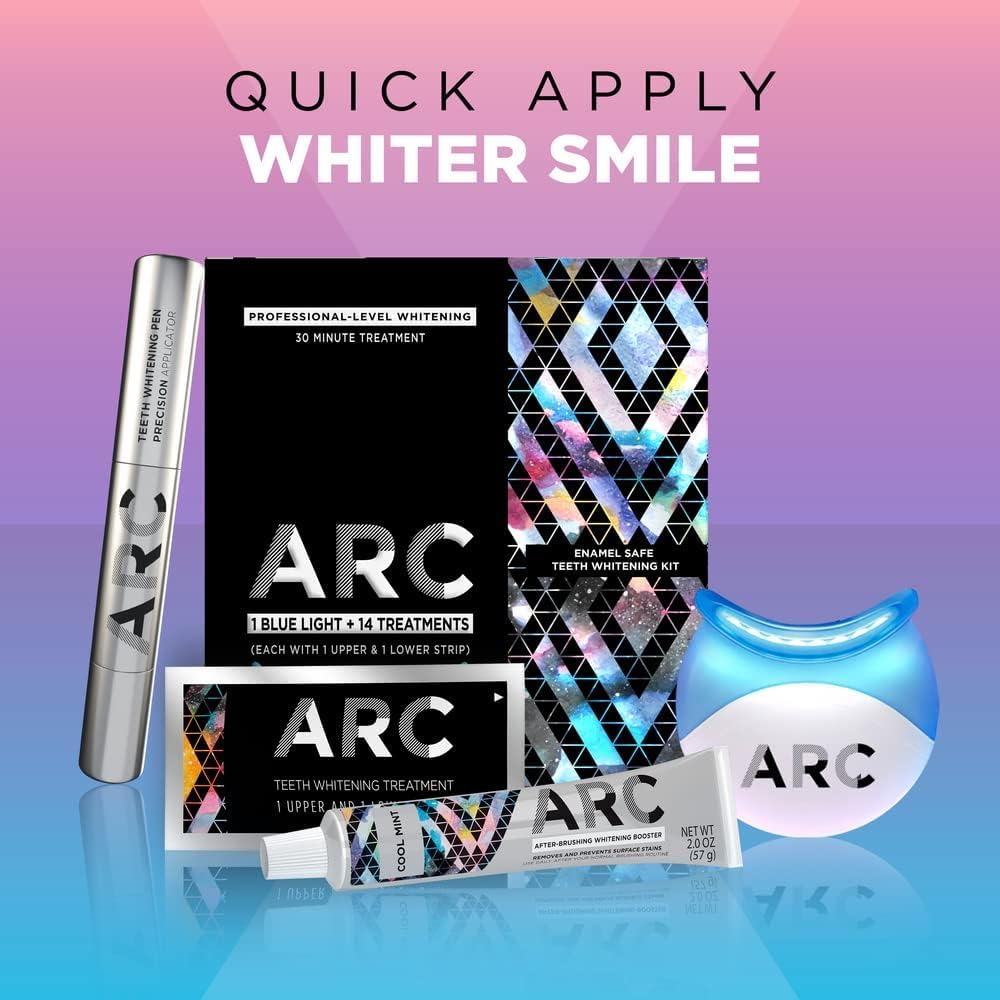 ARC Teeth Whitening Strip Kit with Blue Light, 28 Strips (14 Count Pack) undefined 1 Count (Pack of 1) U1